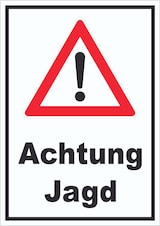 Warnschild mit einem Ausrufezeichen in einem roten Dreieck.