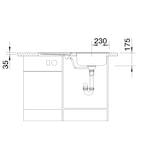 thumbnail of Blanco Rundes Spülbecken, Blancorondoset 46 x 39 cm, mit Abtropffläche, Edelstahl mit Bürstenfinish