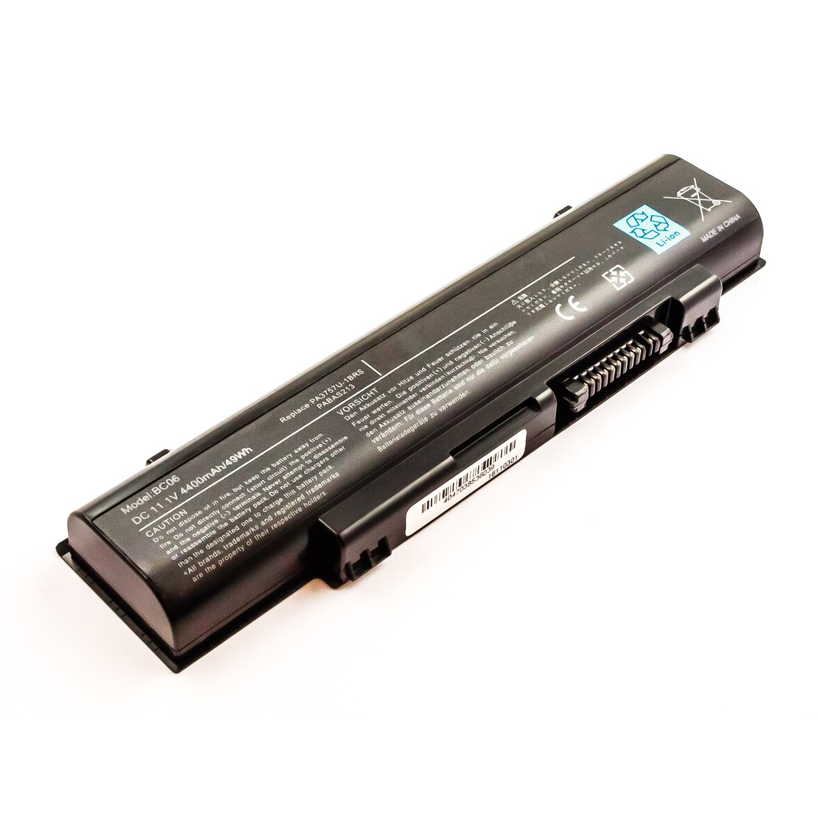 Akku kompatibel mit Toshiba Qosmio F750 3D, Schwarz