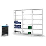 thumbnail of PROREGAL Fachbodenregal Stecksystem | Anbauregal | HxBxT 250x100x30cm | 6 Ebenen | Fachlast 300 kg | Einseitig nutzbar | Lichtgrau