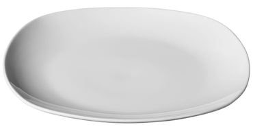 aro Prato raso, porcelana, 25 x 25 cm, quadrado, branco, 6 unidades