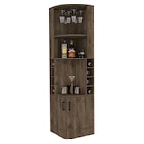 thumbnail of Mueble Bar Syrah en melamina con 4 estantes , 2 puertas 4 portacopas y 4 portacopas , marron , 180.6 cm  X 46.9 cm  X 46.9 cm