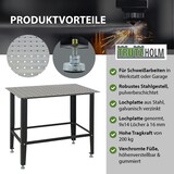 thumbnail of Schweißtisch mit Lochplatte Stahl 91,5 x 61 x 80 cm Tragkraft 200 kg Arbeitstisch in Mattschwarz