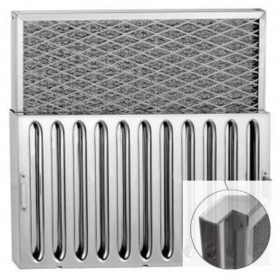 Flammschutzfilter mit 2 Filter Bauklasse A 450x400x35 mit Adapter für 20 mm Aufnahme