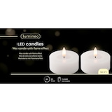 thumbnail of 2 LED Teelichter 7x6cm Wachskerzen Timer Flammenlose Teelichtkerzen Warmweiß Tischkerzen Wachs Dekokerzen Teelicht Kerzen Timerfunktion Warm Weiß
