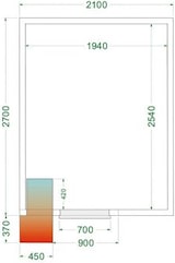 thumbnail of Positive Kühlzelle 10,05 m³ (2100 x 2700 x 2200 mm) mit Wand-Monoblock