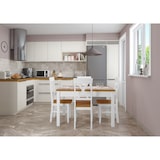 thumbnail of Zweifarbiger Tisch 80x120 Esstisch Tischplatte Eichefarben weiße Beine Massivholz 90.70-51AE