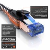 thumbnail of Primewire Patchkabel CAT 8 mit Baumwollummantelung - Gigabit Ethernet LAN Kabel - 40 Gbit/s - S/FTP PIMF Schirmung - Netzwerkkabel - 5m
