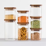 thumbnail of FIVE - Frasco quadrado 'Hermet' 1,3 litros vidro e acácia