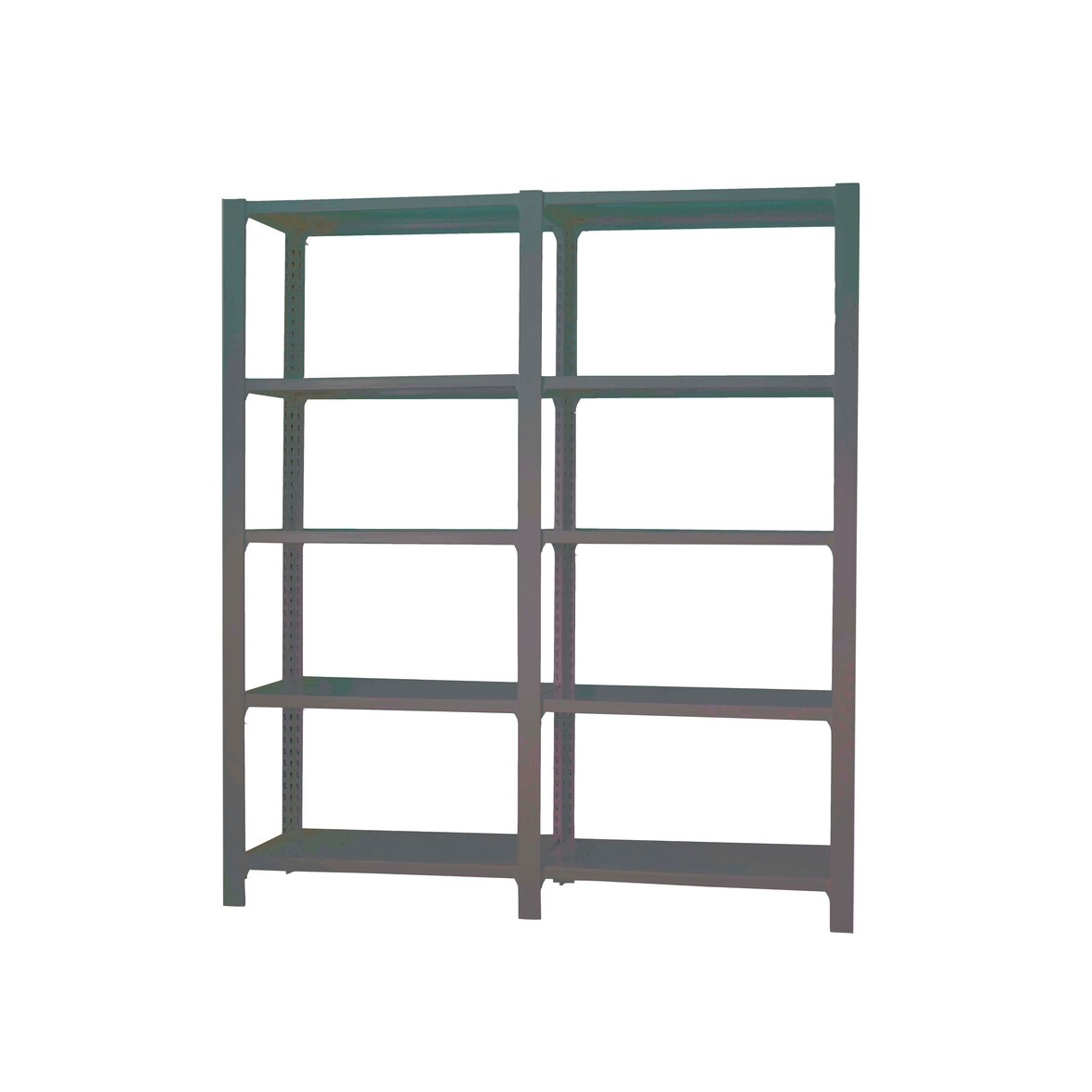 Módulo de 2 estantes Officlick com 5 prateleiras cada. Antracite/antracite 2100x1800x400 mm