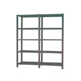 thumbnail of Módulo de 2 estantes Officlick com 5 prateleiras cada. Antracite/antracite 2100x1800x400 mm