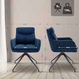 thumbnail of Esszimmerstuhl DUTOR - Stoff Blau 57x62x83 cm | Essstühle Esszimmerstühle Küchenstühle Wohnzimmerstühle