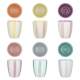 thumbnail of 6er Set Beach Pastello Stripes Mokkabecher ohne Henkel 150ml 6 Pers Matcha Tasse