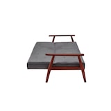thumbnail of SalesFever Schlafsofa mit Armlehnen | 3 Funktionen | Stoffbezug Samt-Optik | Gestell Massivholz Eukalyptus | B 190 x T 85 x H 81 cm | dunkelgrau