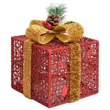 thumbnail of vidaXL Kerstdecoratie geschenkdozen 3 st binnen/buiten rood
