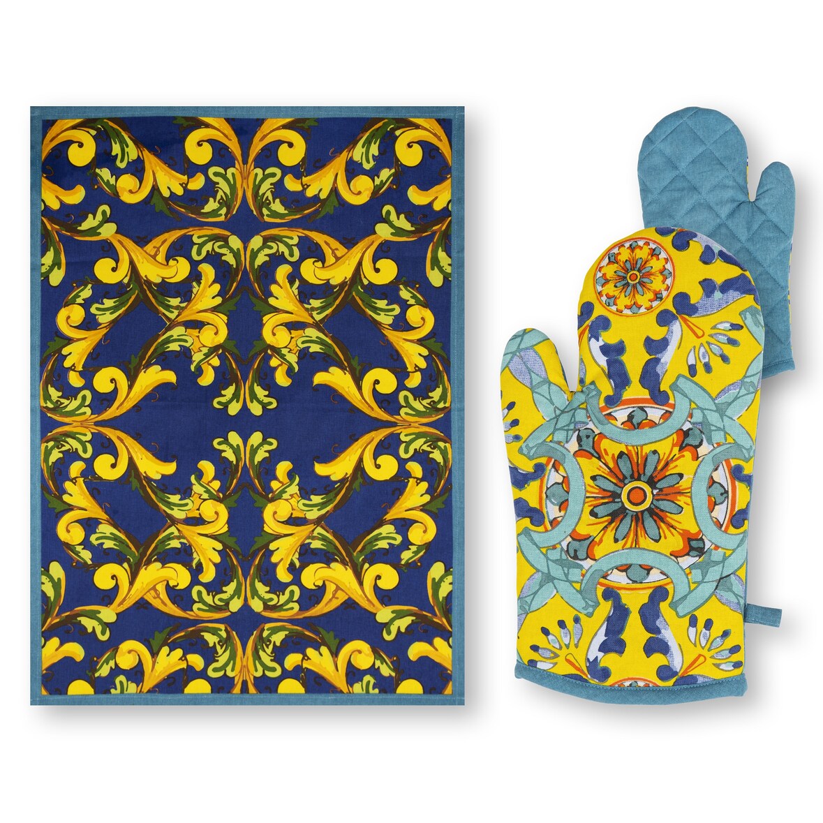 Excelsa Küchentextilien-Set 2-Teilig Trinacria Baumwolle Bunt