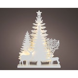 thumbnail of Winterbosdecoratieverlichting met rendieren, multiplex, 30 x 5,5 x 40 cm, 12 LED-lampjes, timer voor 6 uur, wit
