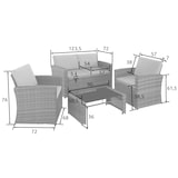 thumbnail of tectake Salon bas de jardin LUCQUES 4 places - marron naturel/gris foncé - 404916