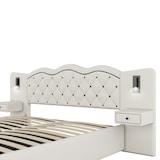 thumbnail of Merax Polsterbett, Hydraulisches Doppelbett 180x200cm mit Nachttischlampen USB-Anschluss, Beige