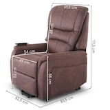 thumbnail of Fernsehsessel mit Aufstehhilfe, Relaxsessel mit elektrischer Liegefunktion, 2 Motoren, 120 kg belastbar, Mikrofaser, Kaffeebraun, Raburg Jan