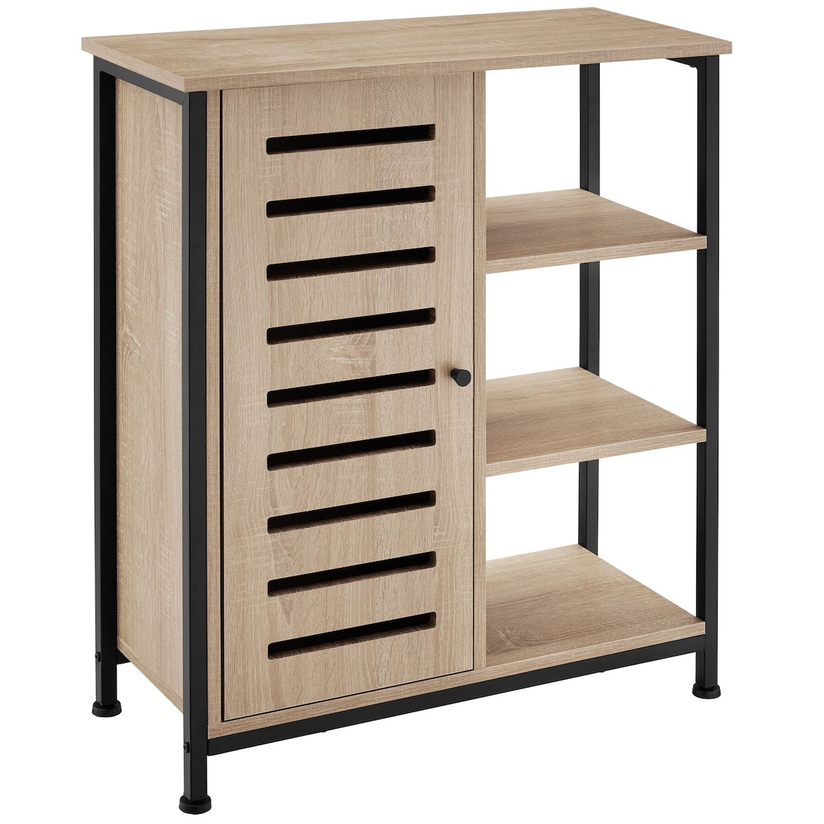tectake Sideboard 71x32x82cm Industrial Holz Hell, Eiche Sonoma