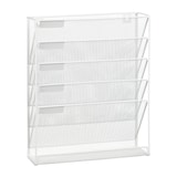 thumbnail of Relaxdays Zeitschriftenhalter Wand, A4-Querformat, 5 Fächer, Metall, Dokumentenablage HxBxT 40,5 x 32,5 x 10,5 cm, weiß