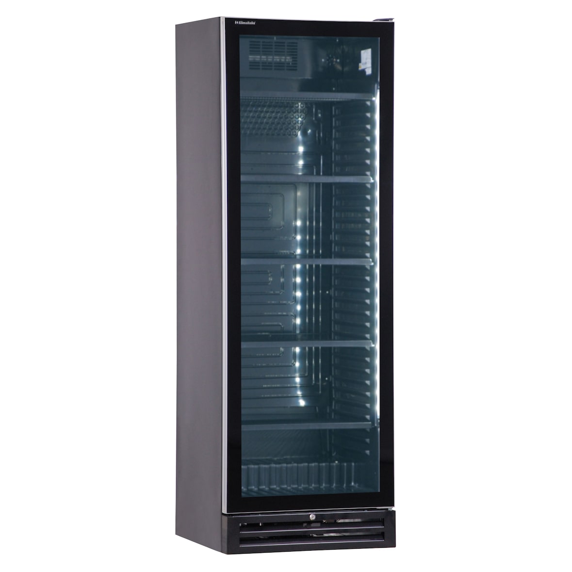 Frigo vetrina bibite con agitatore. Porta vetro a sfioro e luci led. Temperatura 0°C/+10°C. Modello ICOOL40BLACK