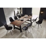 thumbnail of SAM® Esstisch Baumkante massiv Akazie nussbaum 220 x 100 A-Gestell schwarz ATHEN