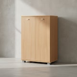 thumbnail of Design Schuhschrank NIMES modern Holz Buche 12 Paar Schuhe 4 Fächer 2 Türen, Schuhregal 60 x 90 x 35 cm platzsparend, Schuhkommode Flurschrank mit