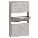 thumbnail of vidaXL Schuhschrank Betongrau 59x17x108 cm Holzwerkstoff