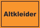 thumbnail of Altkleider Mülltrennung Schild mit Text waagerecht A4 Rückseite selbstklebend