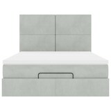thumbnail of vidaXL Ottoman-Bett mit Matratzen Hellgrau 140x200 cm Samt