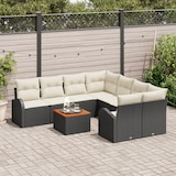 thumbnail of vidaXL 9-teiliges Garten Sofa Set mit Kissen Schwarz Poly Rattan Akazie
