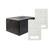 thumbnail of KIT FRÍO - 1 contenedor isotérmico PPE 80L - Apertura superior - Tamaño adecuado para cajas de 60 x 40 cm + 2 placas eutécticas frías GN1/1 4kg