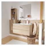 thumbnail of Meuble simple vasque décor chêne  80cm + vasque SORRENTO