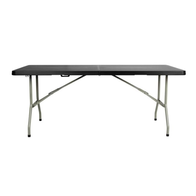 Mesa plegable rectangular Bolero negra de 183 cm