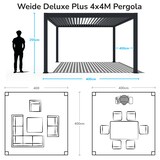 thumbnail of Weide Deluxe Plus | Pergola Voll Aluminium freistehend | 4 x 4 M | Lamellendach anthrazit
