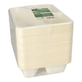 thumbnail of 50 Siegelschalen Zuckerrohr, PLA beschichtet 3-geteilt 1000 ml 4,9 cm x 22,7 cm x 17,8 cm