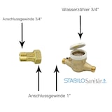 thumbnail of Mehrstrahl Hauswasserzähler 1 Zoll AG 190 mm Kaltwasser Wasseruhr
