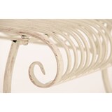 thumbnail of Décoshop26 - Banc de jardin banquette design en fer forgé crème vieilli dossier côté droit 156x46 cm MDJ10192