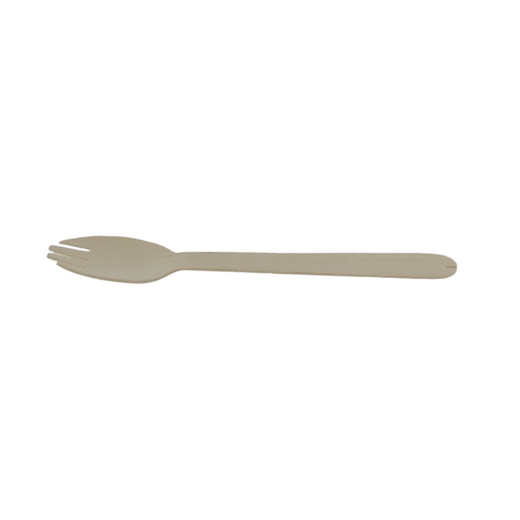 Firplast Spork en bois 14 cm (cuillère et fourchette en un seul élément)