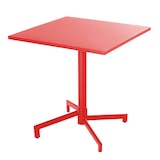 thumbnail of Quadratischer Bistro-Gartentisch mit roter Klappplatte