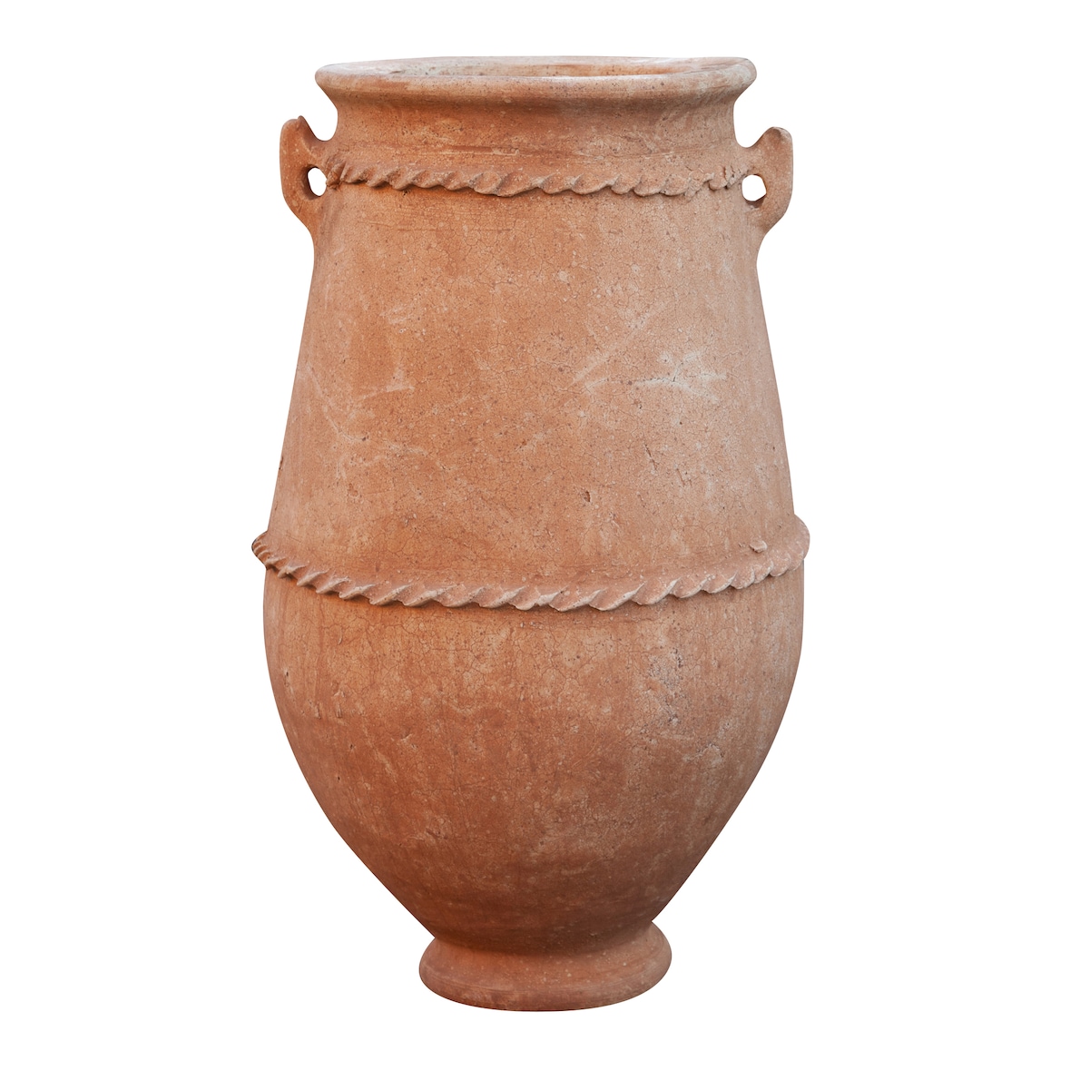 Biscottini Blumentöpfe 45x45x75 cm - Innentöpfe - Runder Balkontopf - Gartentopf für draußen - Sahara Terrakotta Amphorengefäß