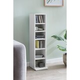 thumbnail of Design Bücherregal WL5.336 Weiß 21x91x25,5 cm mit 6 Fächern, Standregal Holz Regal freistehend Flur, Schmales Wandregal Kinderzimmer, Nischenregal