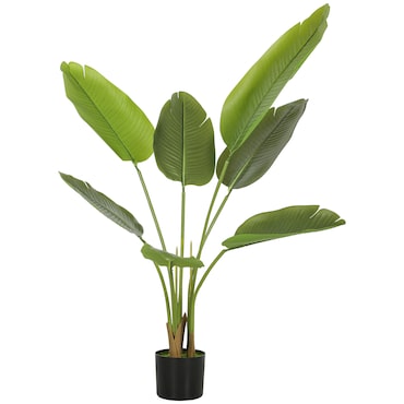 HOMCOM planta artificial decorativa 109 cm planta artificial ave del paraíso con maceta y hojas para interior hogar salón oficina verde