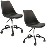 thumbnail of Set de 2 Sillas de Oficina con Ruedas CMP IBERICA en color Negro