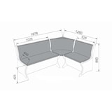 thumbnail of Eckbankgruppe „Argentina“ 4 Tlg. Set Sitzbank Eck-Truhenbank gepolstert + Esstisch klappbar + 2xHocker grau weiß