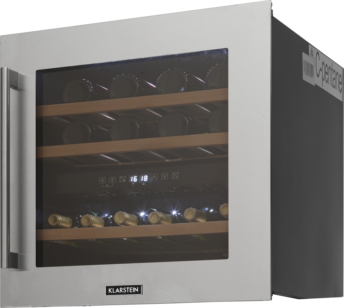 Klarstein Vinsider 36 Weinkühlschrank 2 Kühlzonen 5-22°C 85l Edelstahl Edelstahl