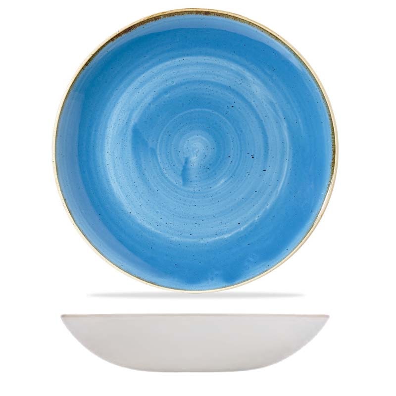 Marine Blu Piatto Fondo Coupe Cm 18,2 Churchill Stonecast Puntinato 12scfsevb7 Confezione Da 12
