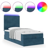 thumbnail of vidaXL Ottoman-Bett mit Matratzen & LEDs Dunkelblau 100x200 cm Samt